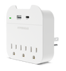Multi Plug 5 Outlet Extender with USB-C & USB Ports | White