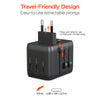 WorldCharge Universal Travel Adapter with USB-C | Black