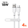 Flexi Pro USB to USB-C Soft-Touch Silicone Charge & Sync Cable | 4ft | White