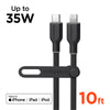 Flexi Pro USB-C to Lightning Soft-Touch Silicone Fast Charge Cable | 10ft | Black