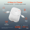 5,000mAh | Mag Grip Go Magnetic Wireless Fast Charge Power Bank with Built-In Cables | White