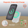 5,000mAh | Mag Grip Go Magnetic Wireless Fast Charge Power Bank with Built-In Cables | White