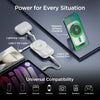 5,000mAh | Mag Grip Go Magnetic Wireless Fast Charge Power Bank with Built-In Cables | White