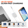 Flexi Go 100W USB-C to USB-C Retractable Cable with Ultra-Slim & Compact Case | White