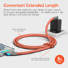 Chunky180° 100W USB-C to USB-C Rugged Fast Charge Cable | 6ft | Orange