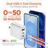 SpeedBoost 45W USB-C PD Tri-Port GaN Fast Wall Charger with PPS | White