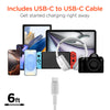 SpeedBoost 45W USB-C PD Tri-Port GaN Fast Wall Charger with PPS | 6ft USB-C Cable | White