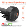SpeedBoost 3-in-1 Fast Car Charger with Retractable 30W USB-C PD Cable | Black