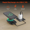 5,000mAh | Mag Grip Go Magnetic Wireless Fast Charge Power Bank with Built-In Cables | Black