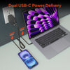 SpeedBoost 65W USB-C PD Tri-Port GaN Laptop Charger with PPS and Digital Display | Black