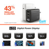 SpeedBoost 65W USB-C PD Tri-Port GaN Laptop Charger with PPS and Digital Display | Black