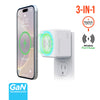 MaxCharge 3-in-1 Magnetic Wireless Fast Charger with Dual USB-C PD Output | White