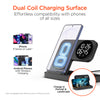 PowerFold 24/7 3-in-1 Wireless Charging Stand with Digital Alarm Clock | Black