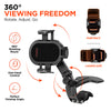 Quick Grip Cradle Phone Mount with Universal Fit Clip-On Base | Black