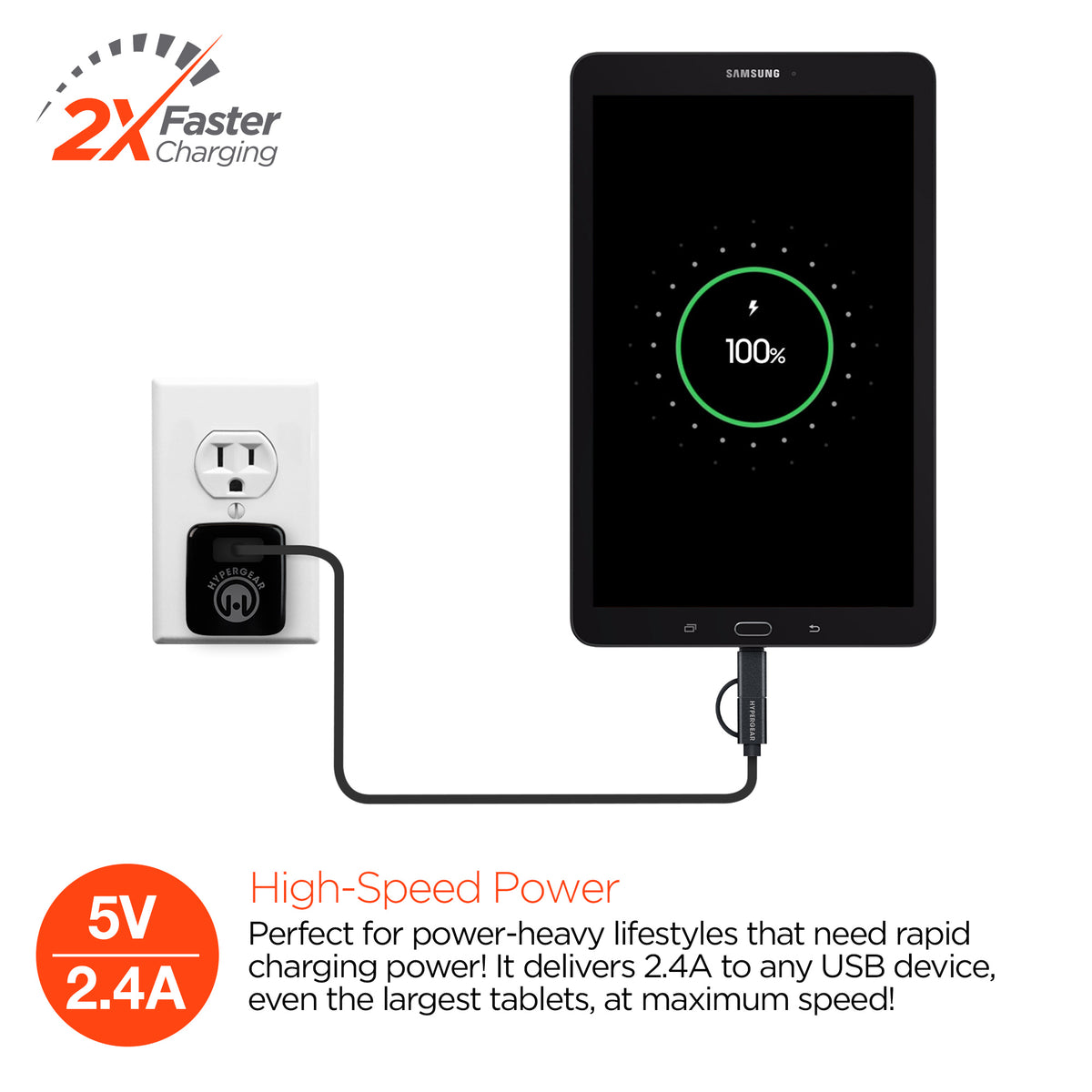 Wall Charger with Hybrid Charging Cable
