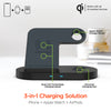 3-in-1 Wireless Charging Dock with 10W Wireless Fast Charge | Black