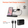 3-in-1 Wireless Charging Dock with 10W Wireless Fast Charge | Black