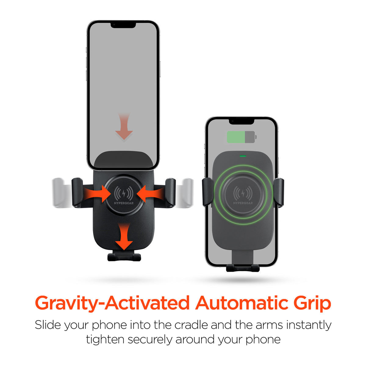 Smart Grip 15W Wireless Fast Charging Mount | Vent + Dashboard + Windshield  | Black