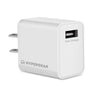 18W Single USB Fast Charge UL Wall Charger White Bulk