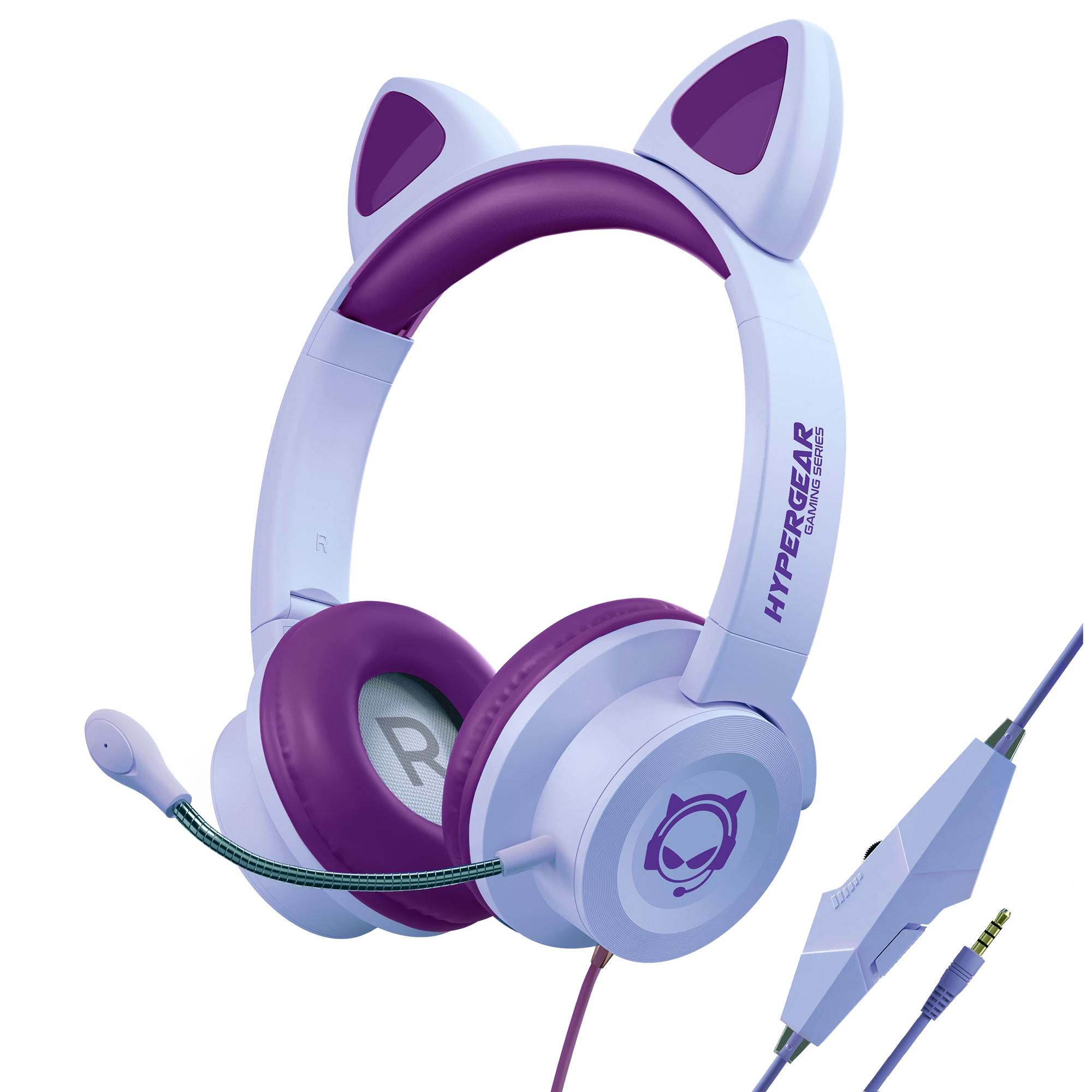 Gaming Headset for Kids Cat Ear Headphones PURPLE