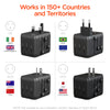 WorldCharge Universal Travel Adapter with USB-C | Black