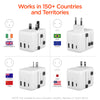 WorldCharge Universal Travel Adapter with USB-C | White