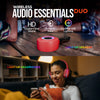 Wireless Audio Essentials Duo | Light-Up Speaker + Headphones | Red