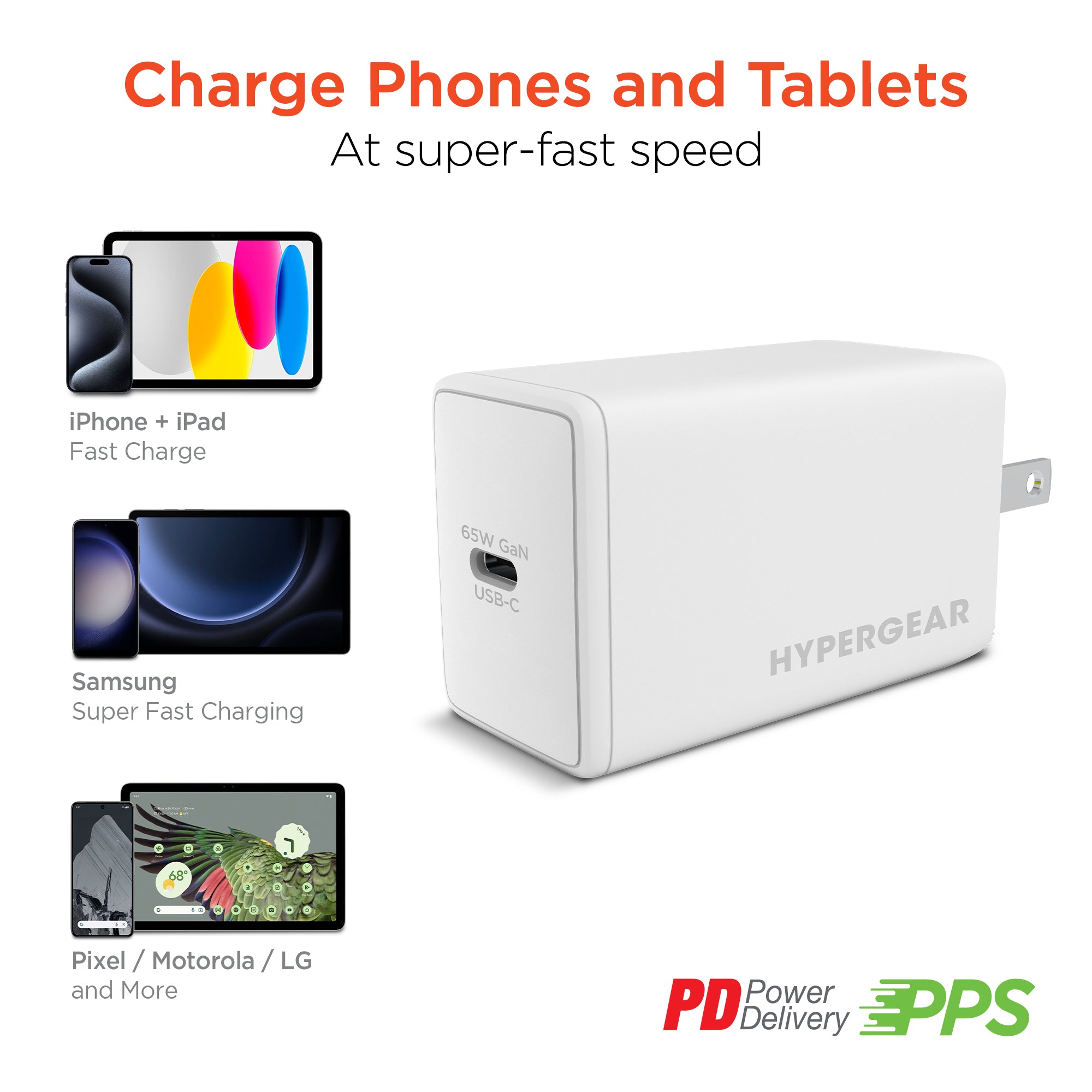 SpeedBoost 65W USB-C PD GaN Laptop Wall Charger with PPS