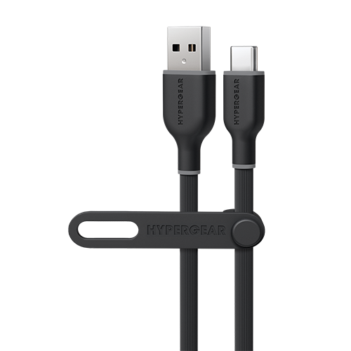 Flexi Pro USB to USB-C Soft-Touch Silicone Charge & Sync Cable | 6ft | Black