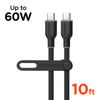 Flexi Pro USB-C to USB-C Soft-Touch Silicone Fast Charge Cable | 10ft | Black