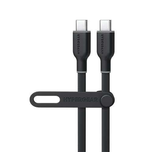 Flexi Pro USB-C to USB-C Soft-Touch Silicone Fast Charge Cable | 10ft | Black