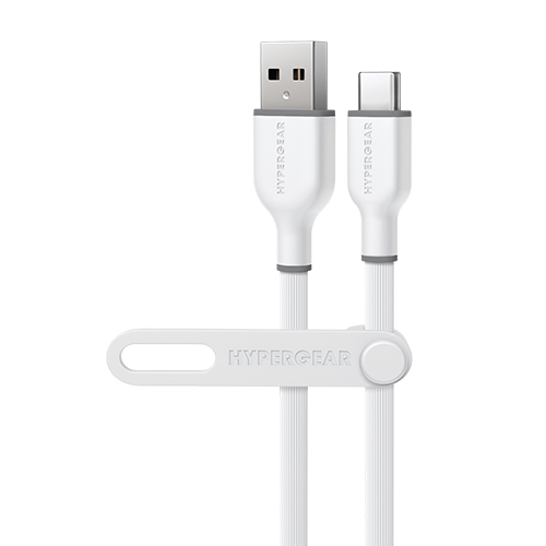 Flexi Pro USB to USB-C Soft-Touch Silicone Charge & Sync Cable | 10ft | White