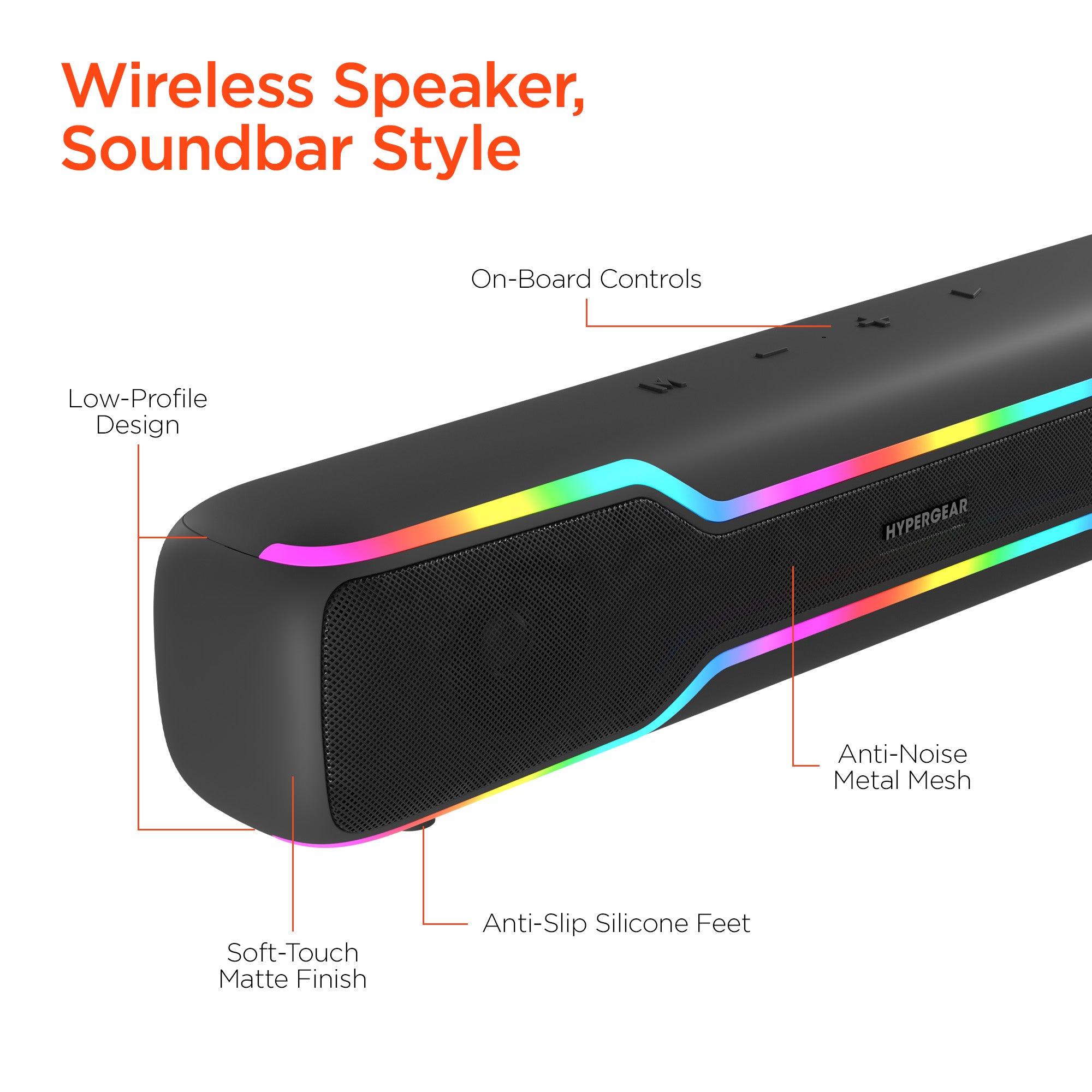 HyperBeam LED Wireless Speaker | Gunmetal