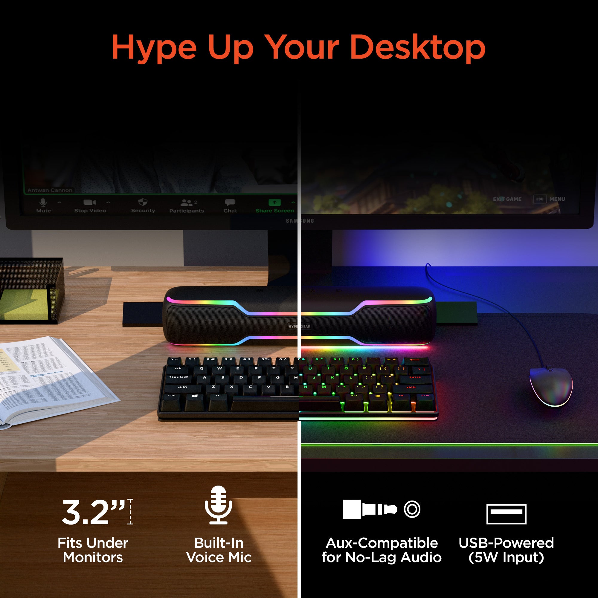 HyperBeam LED Wireless Speaker | Gunmetal