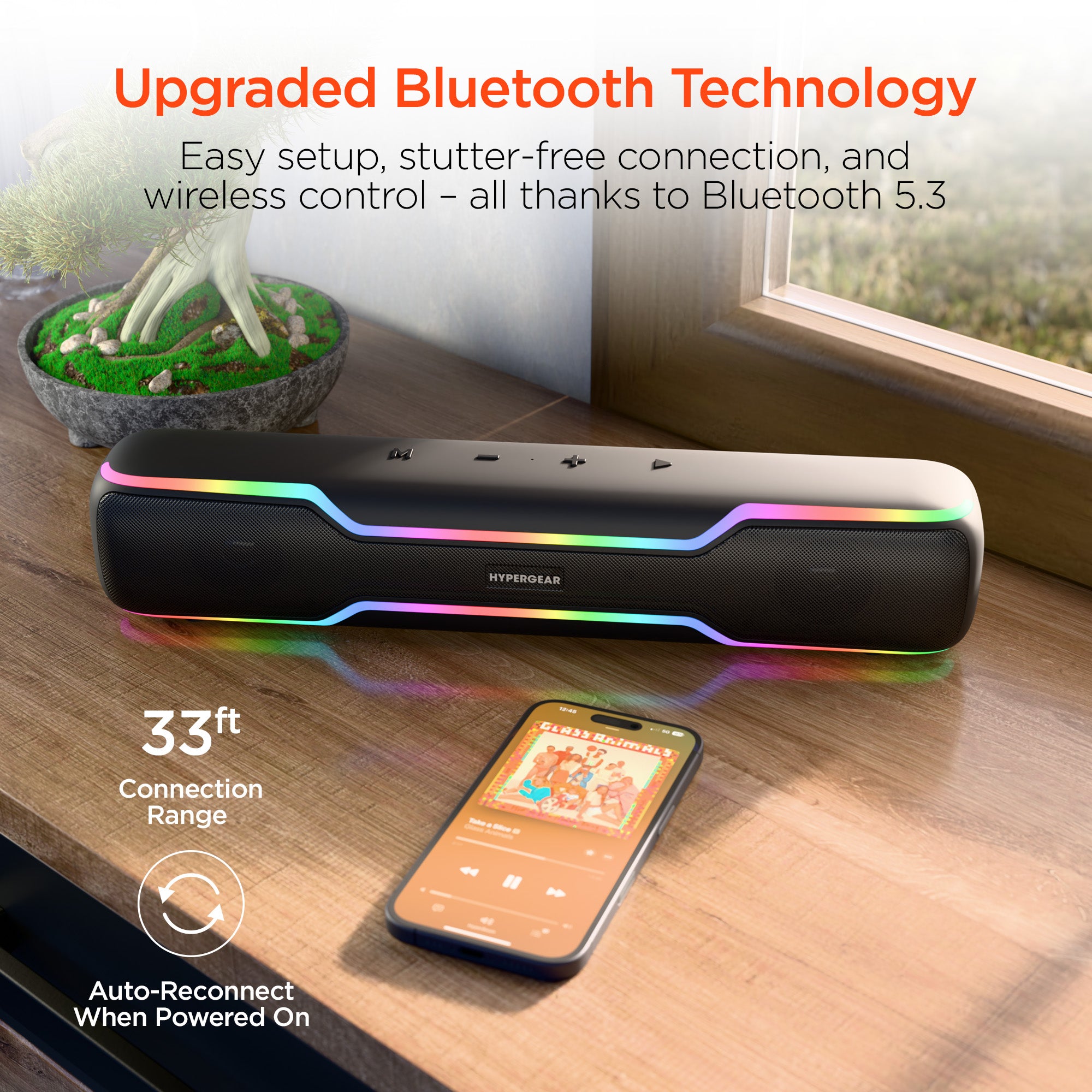 HyperBeam LED Wireless Speaker | Gunmetal