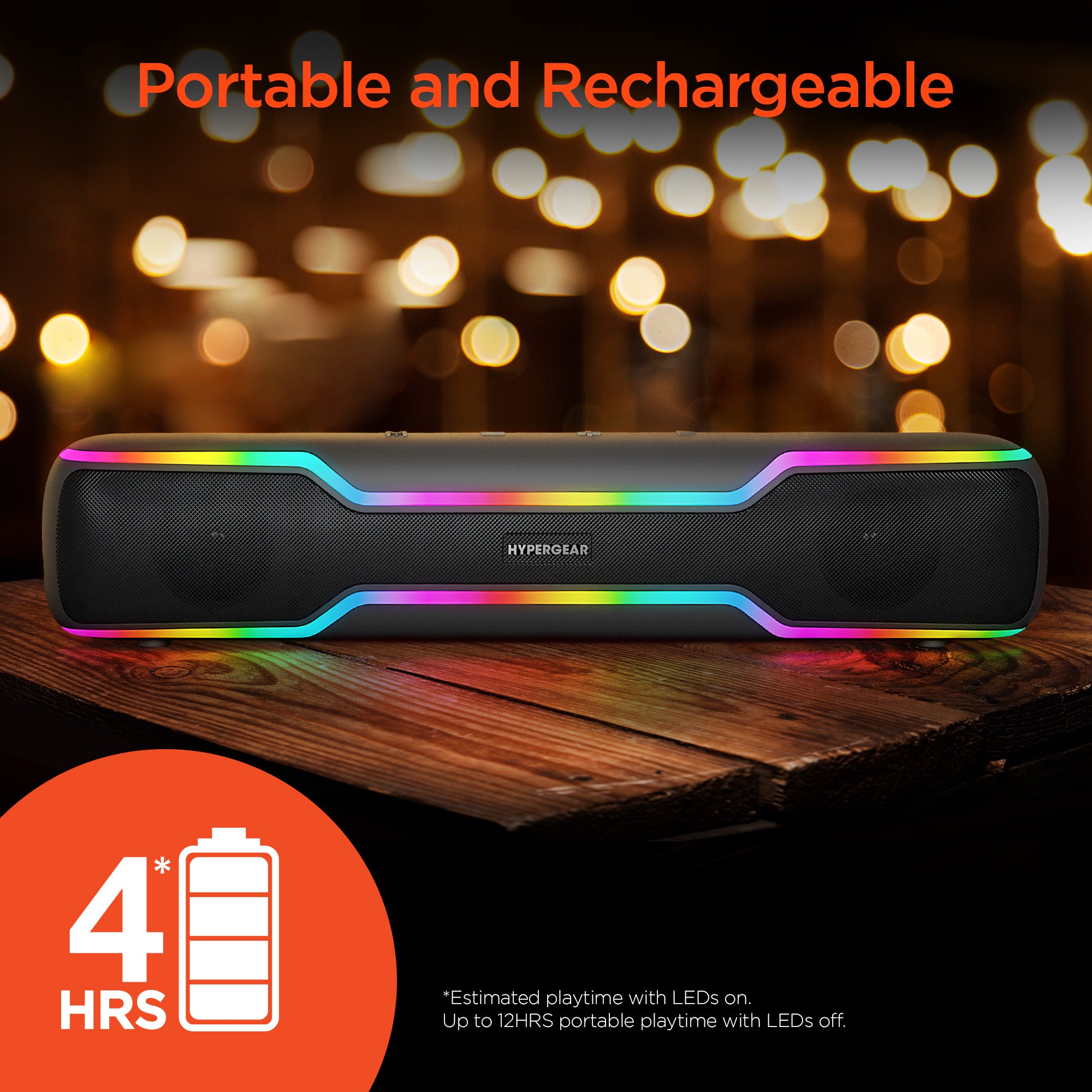 HyperBeam LED Wireless Speaker | Gunmetal