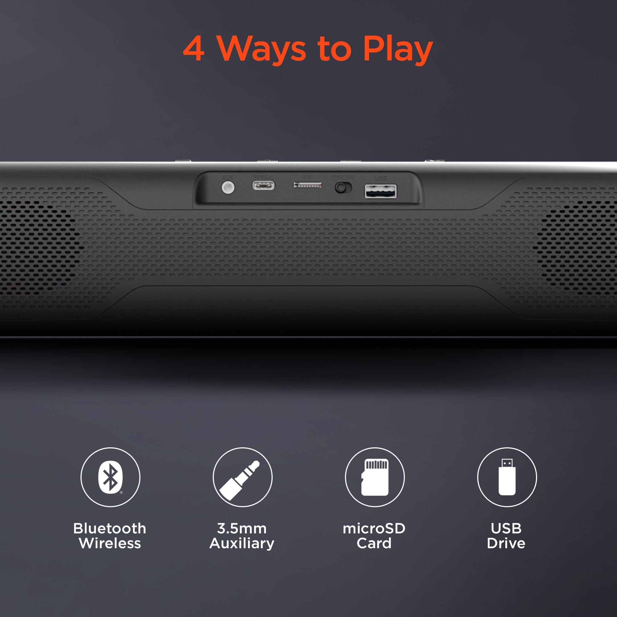 HyperBeam LED Wireless Speaker | Gunmetal