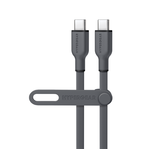 Flexi Pro USB-C to USB-C Soft-Touch Silicone Fast Charge Cable | 4ft | Gray
