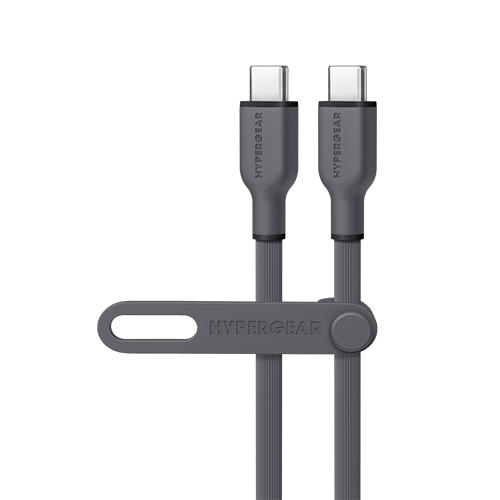 Flexi Pro USB-C to USB-C Soft-Touch Silicone Fast Charge Cable | 6ft | Gray