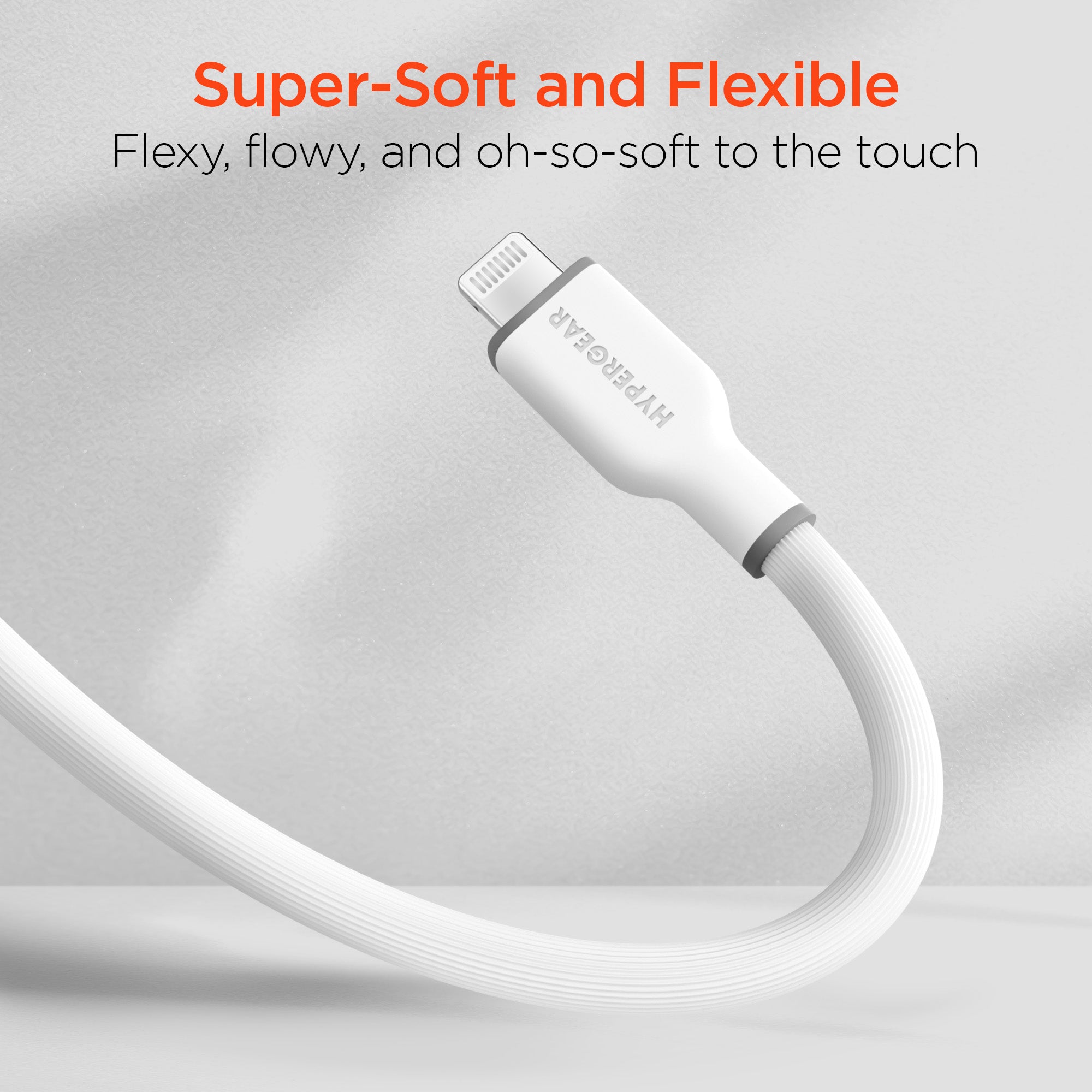 Flexi Pro USB-C to Lightning Soft-Touch Silicone Fast Charge Cable | 4ft | White