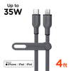 Flexi Pro USB-C to Lightning Soft-Touch Silicone Fast Charge Cable | 4ft | Gray