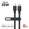 Flexi Pro USB-C to Lightning Soft-Touch Silicone Fast Charge Cable | 6ft | Black