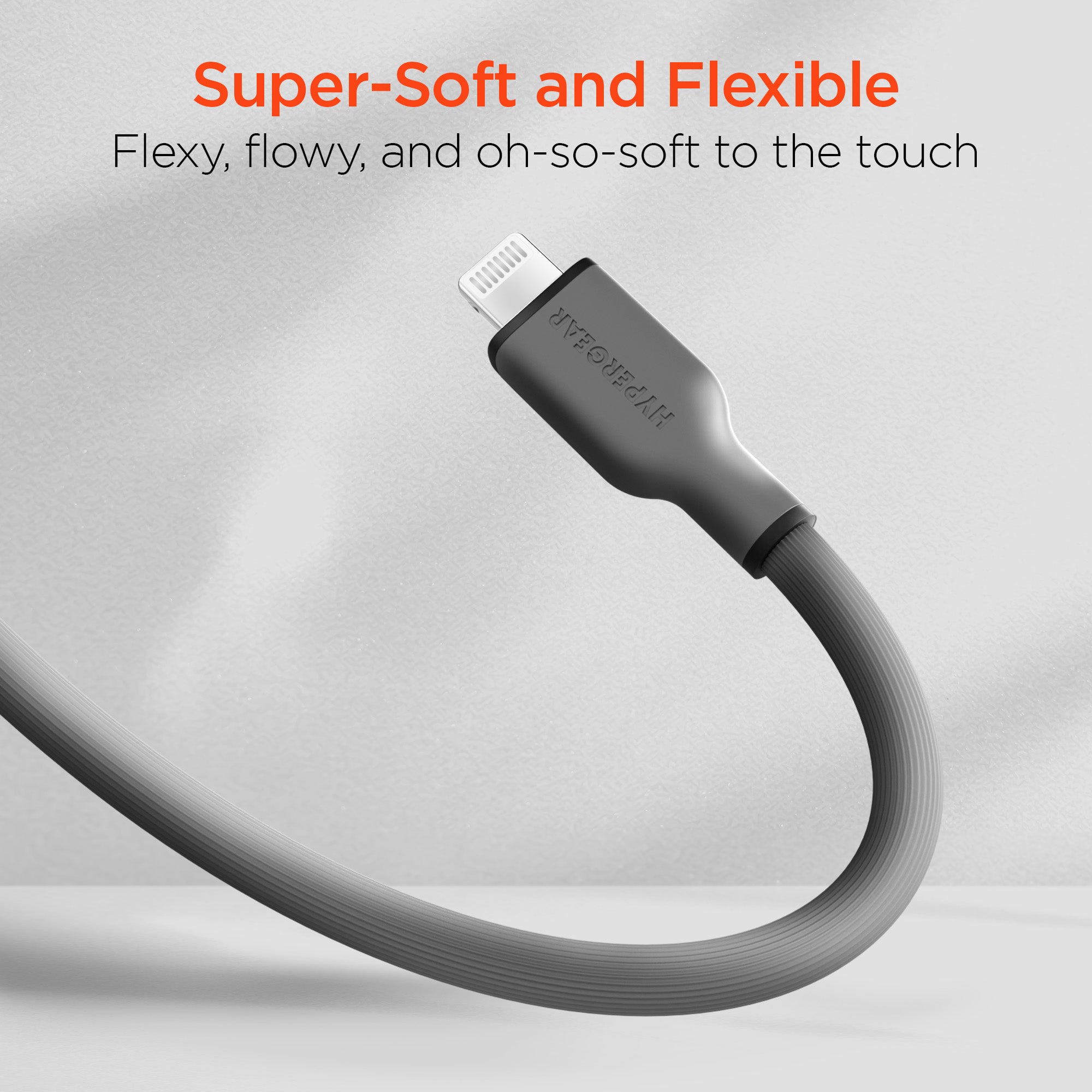 Flexi Pro USB-C to Lightning Soft-Touch Silicone Fast Charge Cable | 6ft | Gray