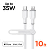 Flexi Pro USB-C to Lightning Soft-Touch Silicone Fast Charge Cable | 10ft | White