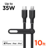 Flexi Pro USB-C to Lightning Soft-Touch Silicone Fast Charge Cable | 10ft | Black