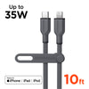 Flexi Pro USB-C to Lightning Soft-Touch Silicone Fast Charge Cable | 10ft | Gray