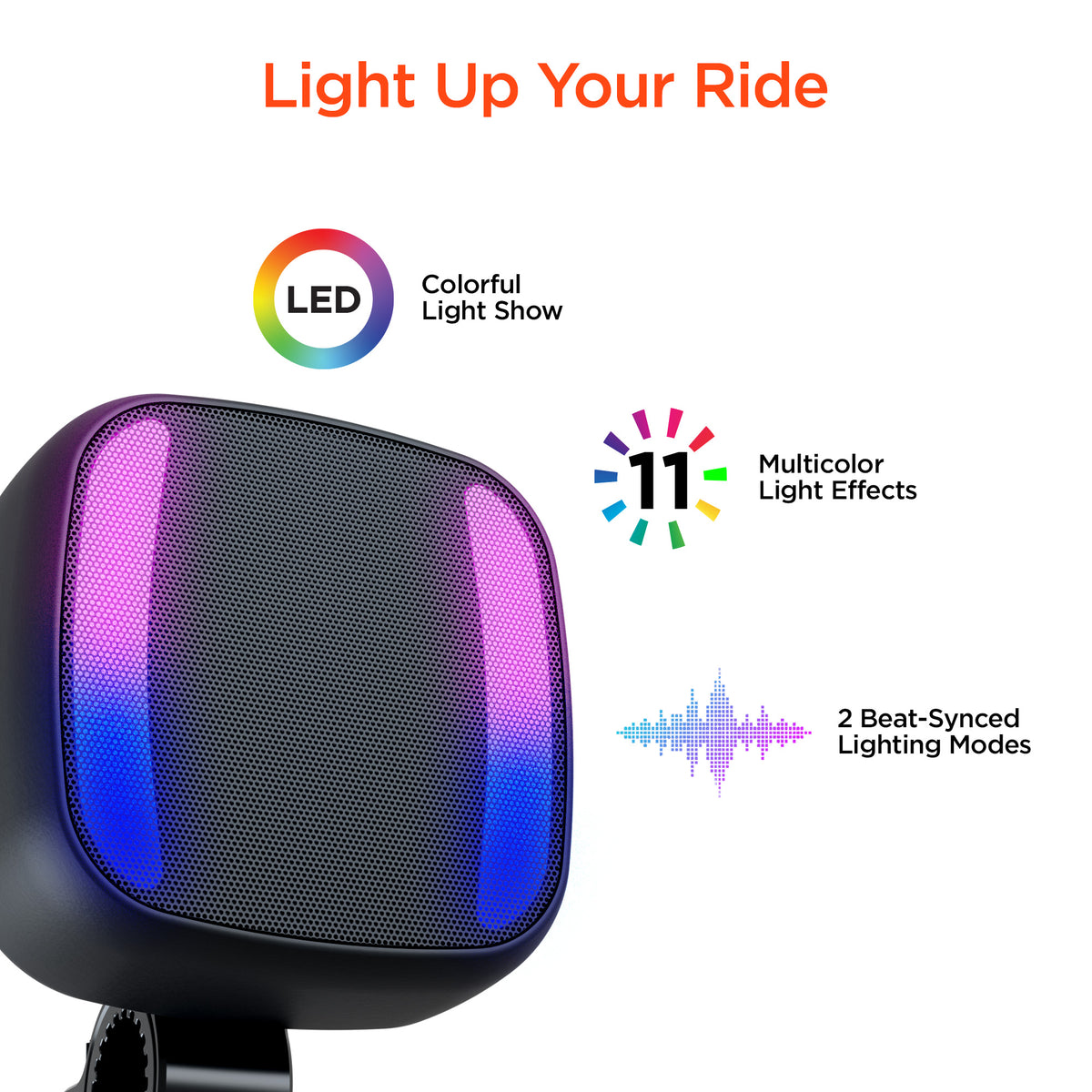 Spin Cycle LED Wireless Bike Speaker | Black – HYPERGEAR