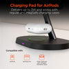MaxCharge Pro 3-in-1 Wireless Charging Stand with 15W Magnetic Wireless Fast Charge | Black
