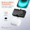 5,000mAh | Power Pack Nano Ultra-Mini Power Bank with Built-In Apple Watch Charger | Black