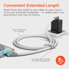 Chunky180° 100W USB-C to USB-C Rugged Fast Charge Cable | 6ft | White
